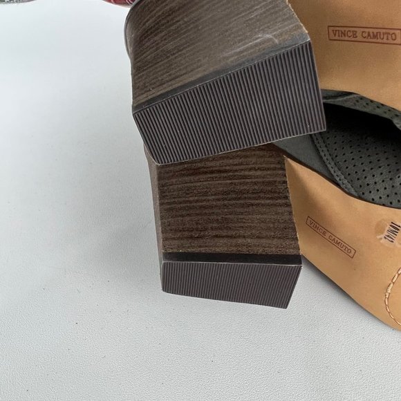 Vince Camuto Womens Kentvi Gray Suede Peep Toe Sandal Bootie Block Heel size 10 - Picture 15 of 16